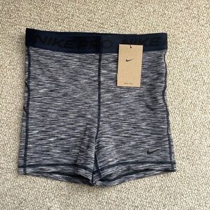 Nike Dri-Fit Pro Women’s 3” Navy Blue Athletic Spacedye Spandex Sz S NWT